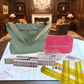 Two color Pink 166-Tiles Mahjong Bundle - American Mahjong Mat Rack Tote