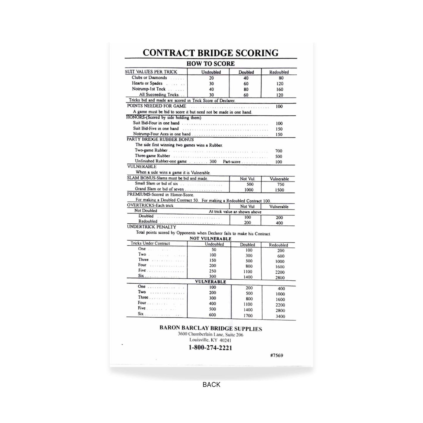 Super Jumbo Bridge Score Pad