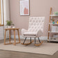 HOMCOM Mid-Century Fabric Nursery Rocker in Cream White