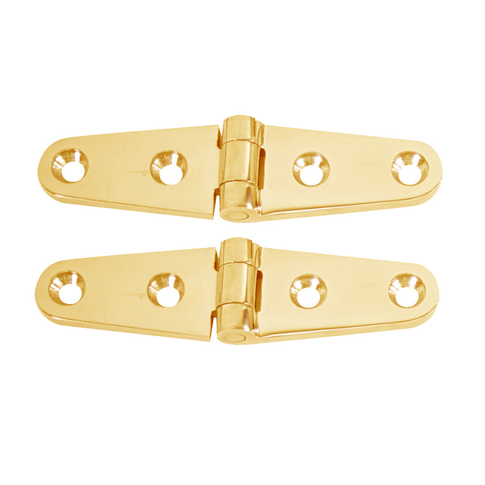 Whitecap Strap Hinge - Polished Brass - 4 x 1 - Pair