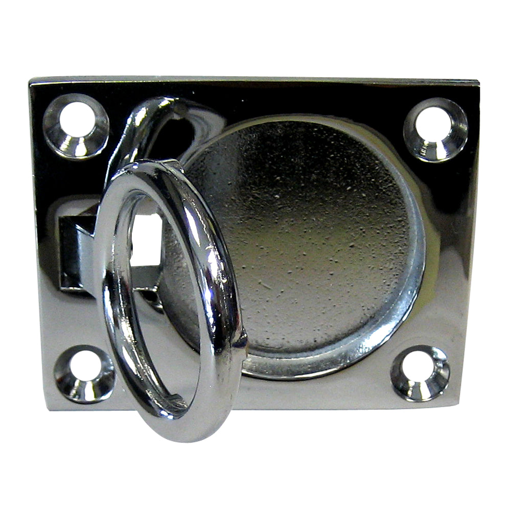 Whitecap Flush Pull Ring - CP/Brass - 2 x 2-1/2