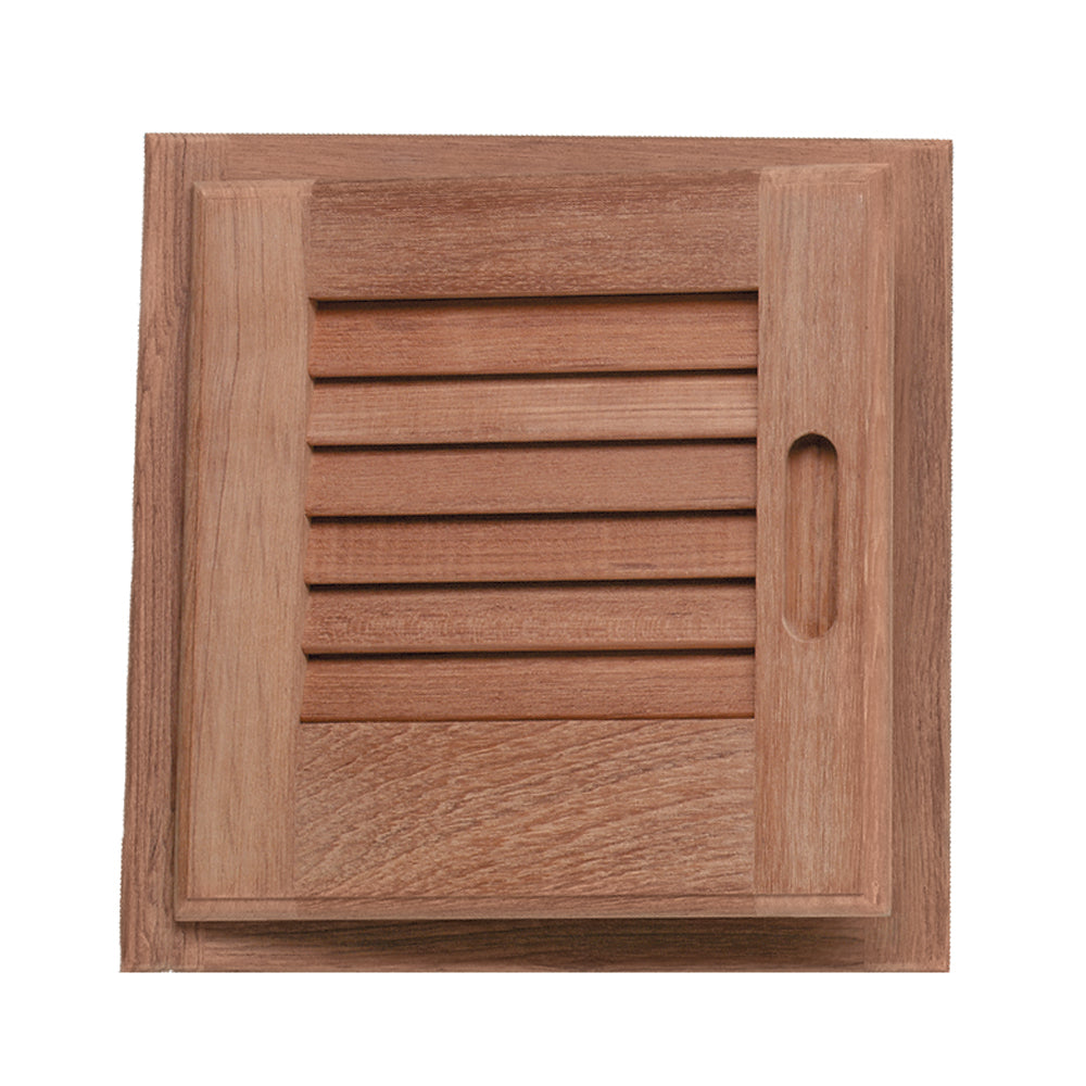 Whitecap Teak Louvered Door & Frame - Left Hand - 12 x 12