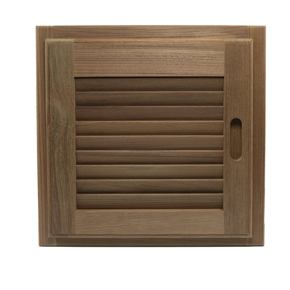 Whitecap Teak Louvered Door & Frame - Right Hand - 15 x 15