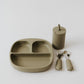 Silicone  and stainless steel spoon and fork set