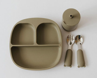 Silicone  and stainless steel spoon and fork set