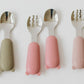 Silicone  and stainless steel spoon and fork set