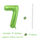 Tellpet Number 7 Balloon, Foil Number Mylar 7Th Birthday Baloonn For Kids Boys Girls, Green, 40 Inch