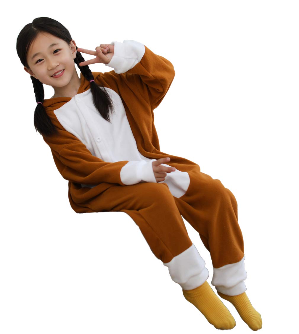 Kianmacar Kids Animal Onesie Kangaroo Pajamas Halloween Costume Cosplay Sleepwear (Brown Horse, 95)(Age:Over 5 Years Old)