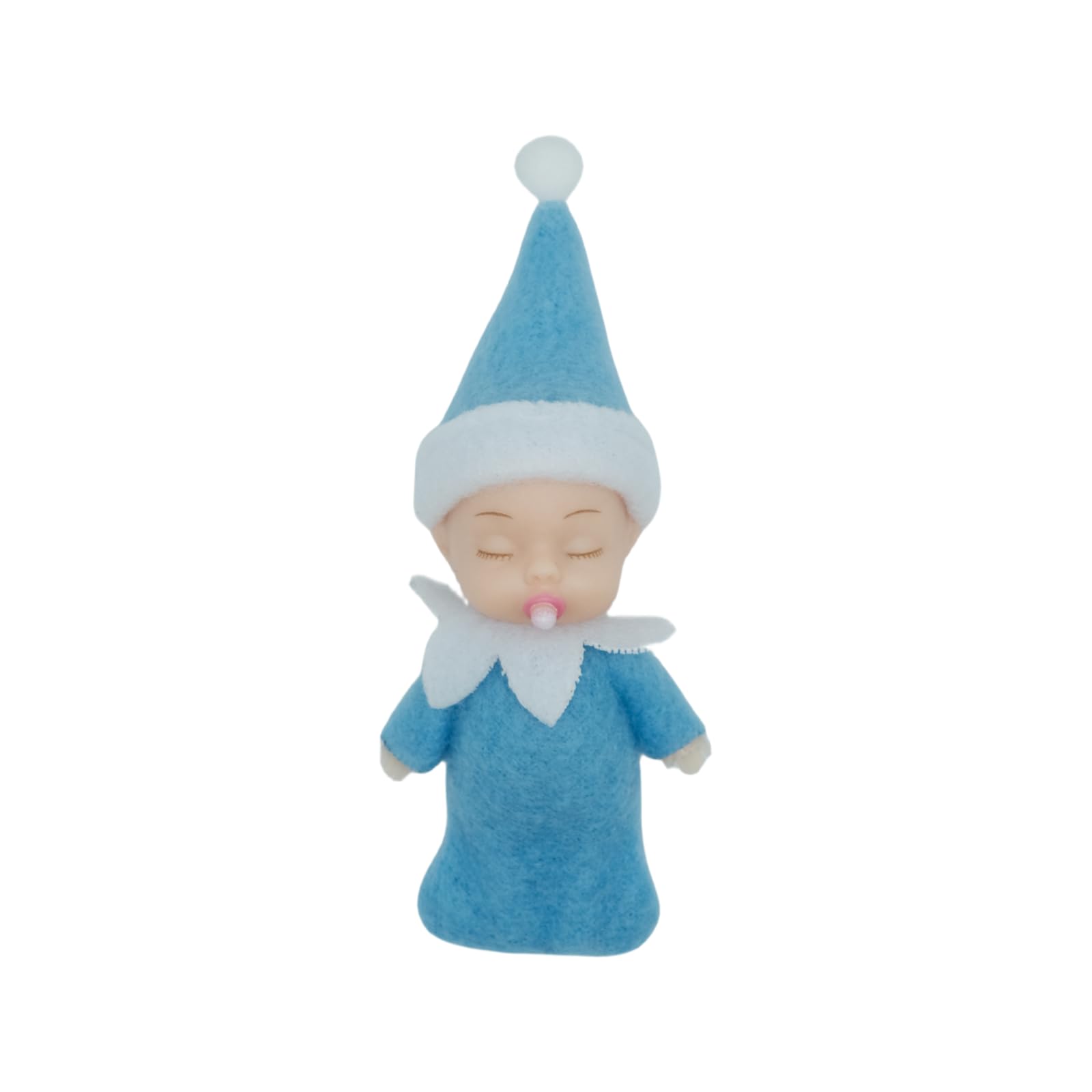 LovelfStory Elf Accessories Sleeping Baby, Tiny Christmas Elf Girl and Boy Baby Doll for Xmas Gift (Blue)