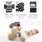 Wrist Rattle Foot Finder Sock for 0-36 Months Baby Boys and Girls, Newborn Baby Soft Hand & Feet Rattle 0-3 Years, Black and Whi