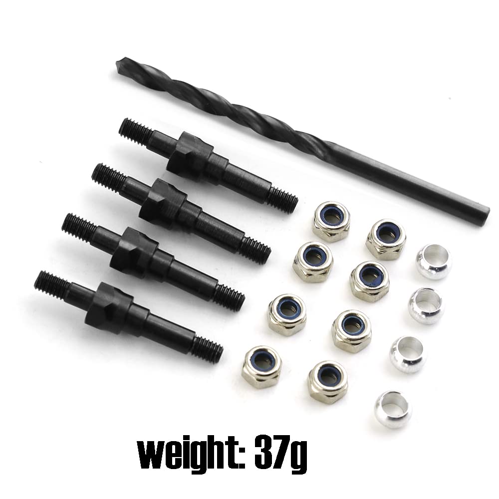 PLESIU Shock Standoff Set #45 Steel AR6SSS for Arrma 6S Models - Black Upgrade Parts