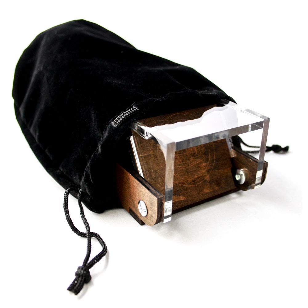 C4Labs Portable Draw Bridge Dice Tower - Walnut - Acrylic - Model DRWBRG-TWR-CLSC
