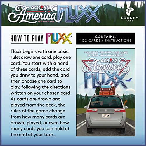 Looney Labs Across America Fluxx Card Game - Ever-Changing Fun for Travel