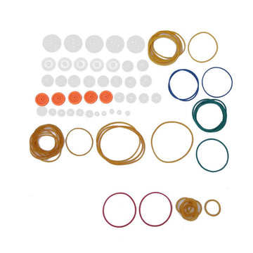 84PCS Plastic Gear Package Kit Belt Pulley Rubber Band Combination Set for Toy Motor Car Robot Various Gear Axle Belt Bushings
