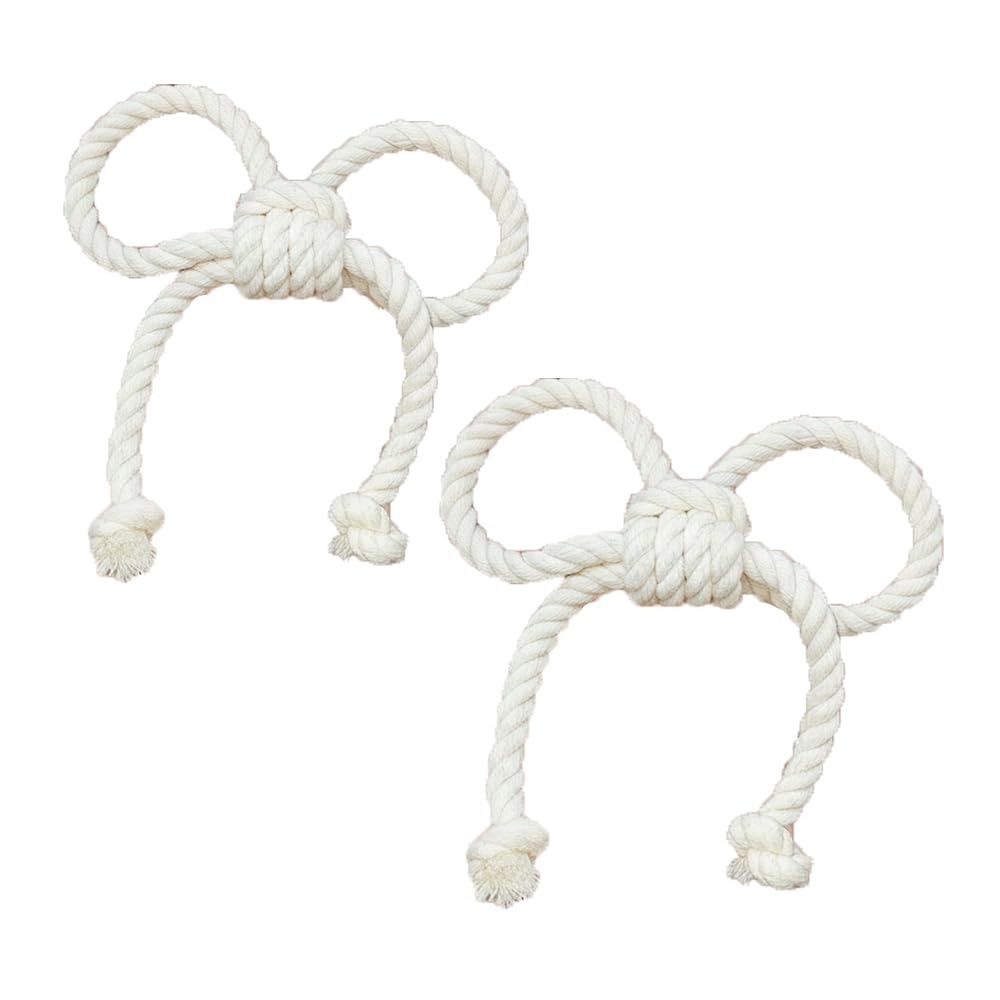 Esselkay Cotton Rope Handcuffs for Kids Role Play, White Soft Adjustable Costume Props, Pack of 2