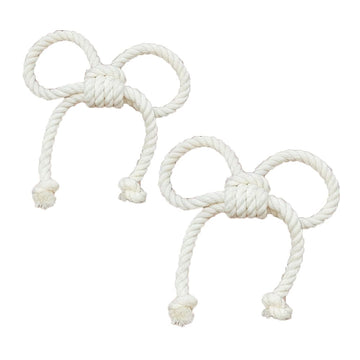 Esselkay Cotton Rope Handcuffs for Kids Role Play, White Soft Adjustable Costume Props, Pack of 2