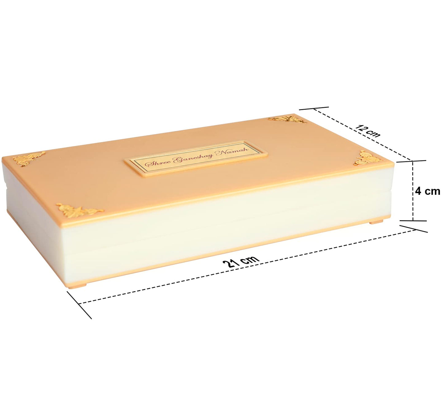 ARNAVIRA Gold Plated Photo Frame with Charan Paduka Pocket Temple for House Warming Gifts Return Gift Diwali Gift Puja Box (Dagu