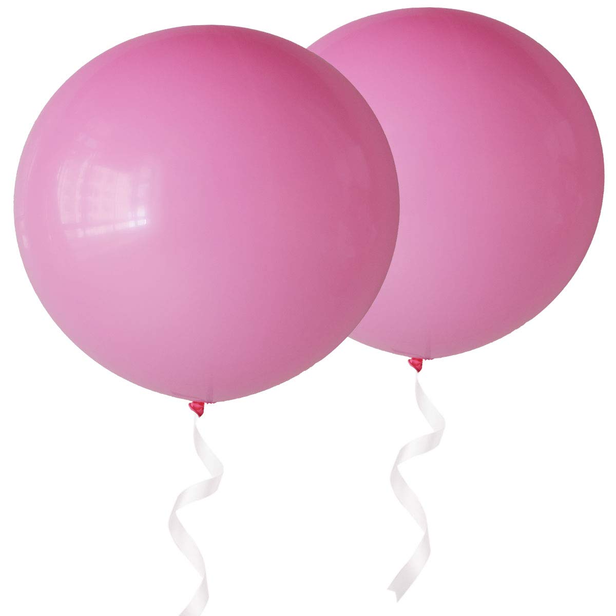 Oupking Giant 36 Inch Pink Balloons - Thick Latex Pink Big Round Balloons 6 Packs