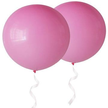 Oupking Giant 36 Inch Pink Balloons - Thick Latex Pink Big Round Balloons 6 Packs
