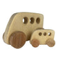 Wooden Organic Toy Car Push Vehicle 25 Mm Thick Natural Handcrafted Toy For Toddlers, Montessori Inspired Safe, Smooth & Durable