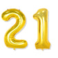 Flyloons 21 number Golden Foil Balloon 16 inch Size Birthday Decoration Items Pack of 2 | 21st Year Balloons | Twenty One
