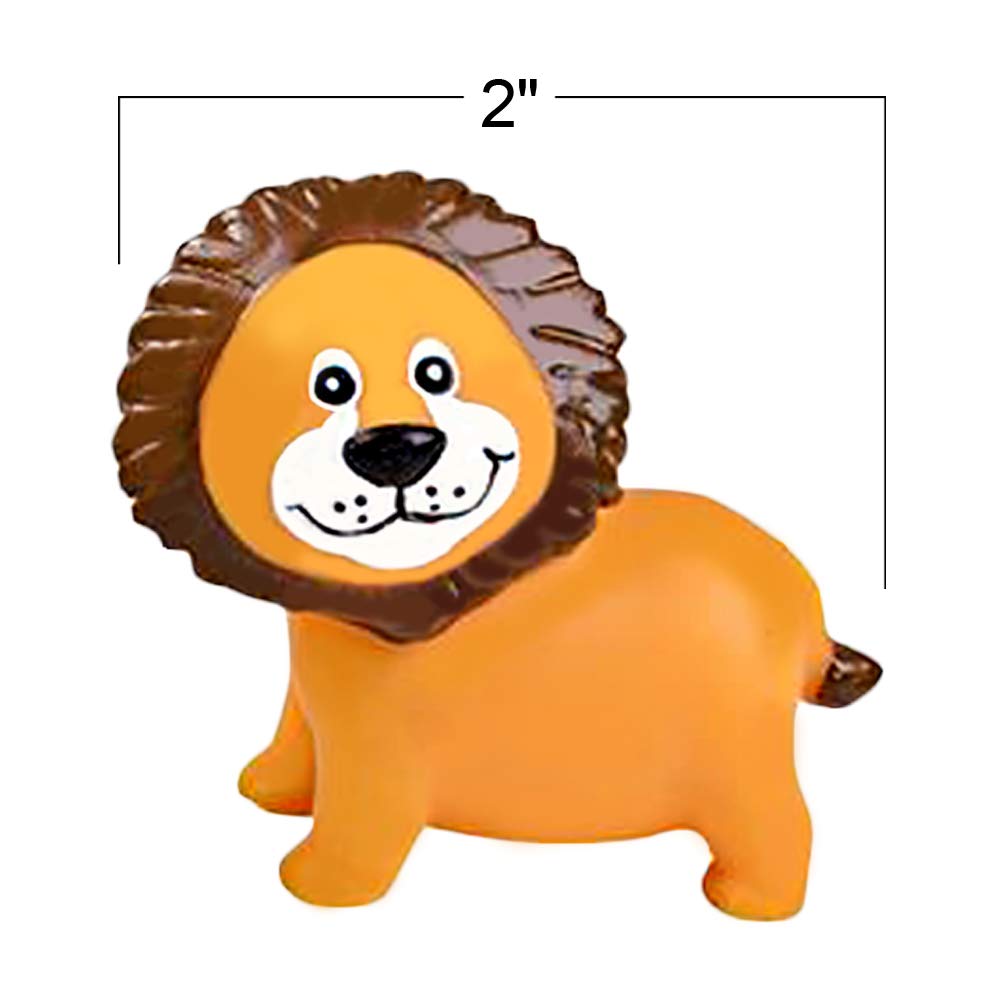 ArtCreativity Vinyl Zoo Animals Toys - Pack of 12 Assorted Squeezable Safari Figures, Small, Mixed Color for Kids' Parties & Bath Time