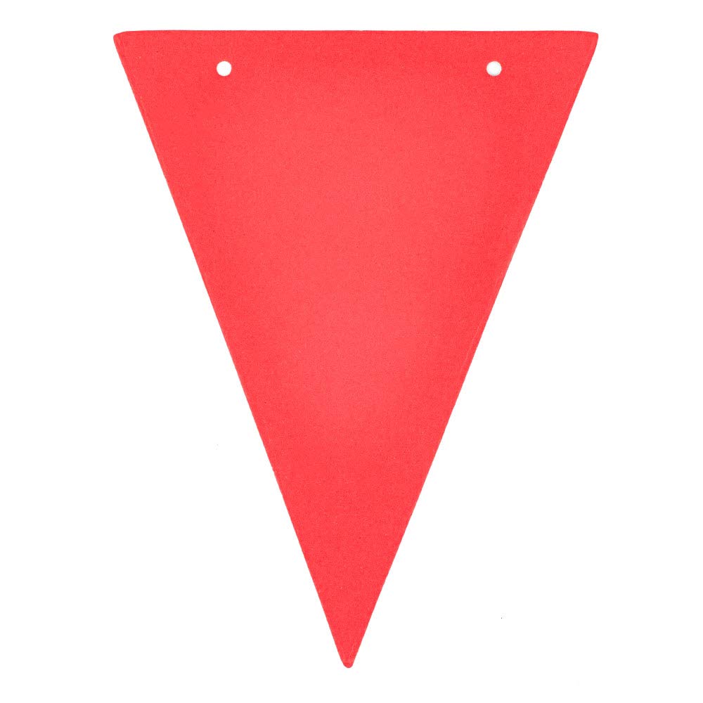Zooyoo 20 Feet Red Glitter Pennant Banner, Paper Triangle Flags Bunting For Baby Birthday Party, Wedding Decor, Baby Shower, 30P