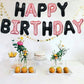 Toniful Black Rose Gold Happy Birthday Balloons Banner 16 Inch Mylar Foil Letters Birthday Sign Banner Bunting Reusable For Girl