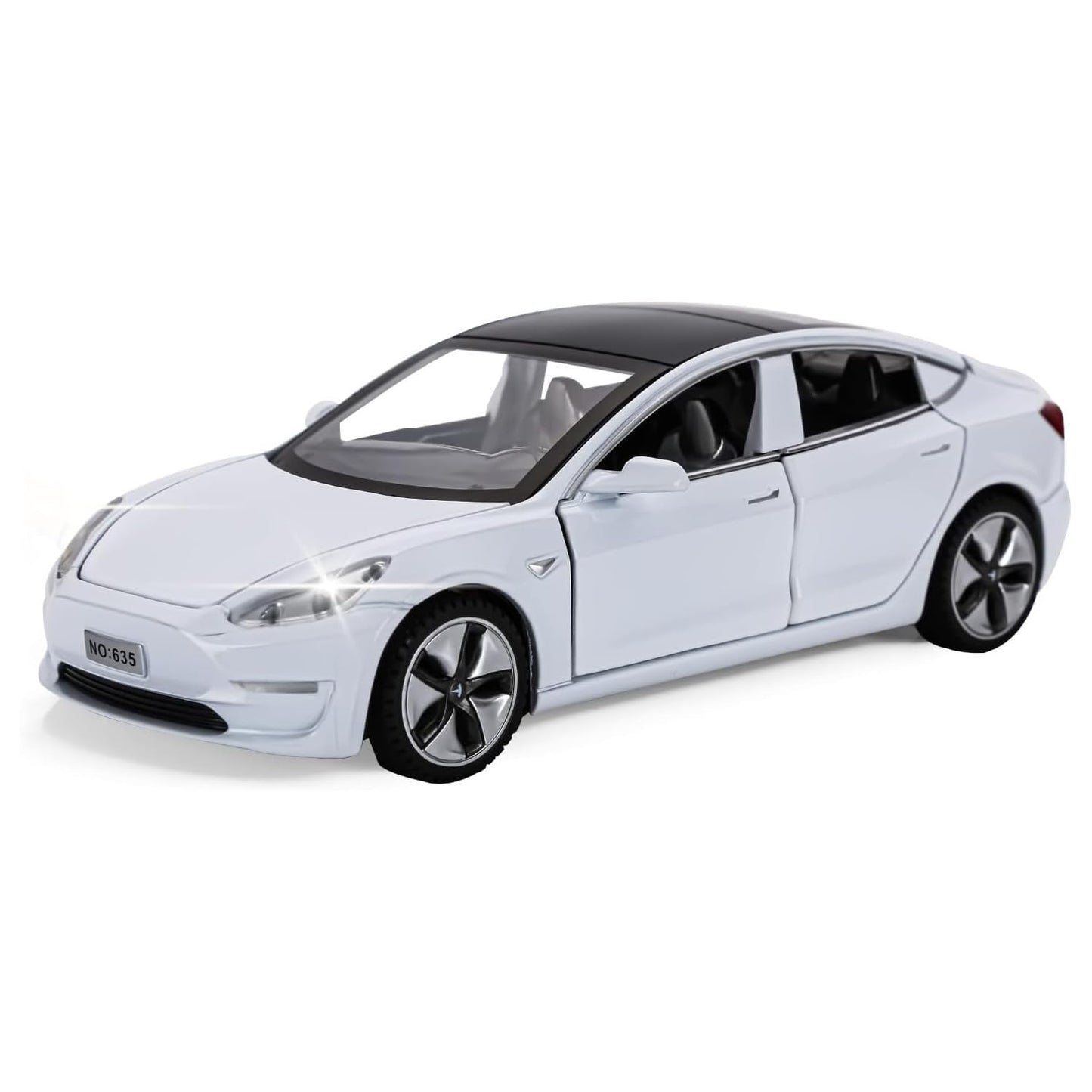 Toy Car Model 3 Diecast Metal Model Cars Pull Back car for Boys and Girls Age 3 - 12 Years Old (White)
