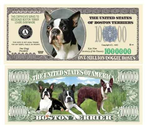 American Art Classics Boston Terrier Million Dollar Bill - Pack Of 5 - Best Gift For Lovers Of Boston Terriers