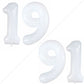 Goer Number 19 Balloons For 19Th Birthday Sweet 19 Party Decorations,42 Inch Jumbo Foil Helium 91 Balloons For 91St Birthday Party Decoration (White)