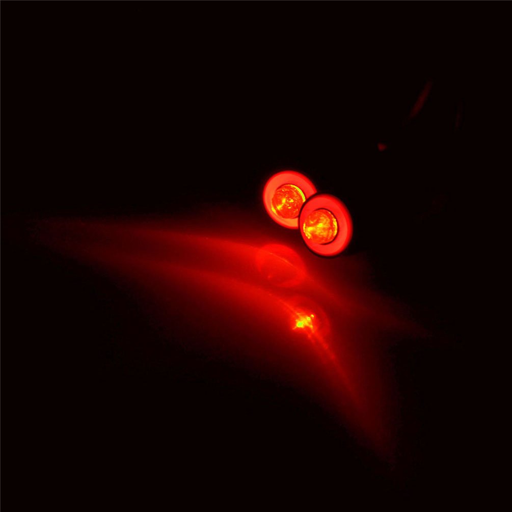 MOHERO 2 Leds Angel Eyes & Demon Eyes LED Light Headlights for 1/10 RC Model Crawler Cars Headlamps (Red+Yellow, 10mm)