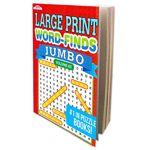 Bendon Jumbo Word Find Puzzle Books for Adults - Set of 4 Large Print Word Search Books with 380+ Pages and Bookmark