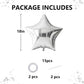 TONIFUL 15Pcs 18 Inch Large Silver Star Shape Foil Balloons Big Silver Stars Helium Mylar Ballons for Birthday Wedding Baby Show