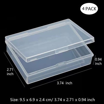 DKAOVH Playing Card Case Set - 4 Clear Plastic Storage Boxes for Cards