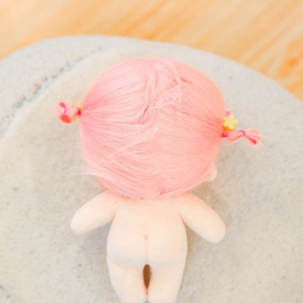 Niannyyhouse 20Cm Plush Doll Strawberry Eyes Girl Humanoid Stuffed Body No Attribute 8'' Normal Body Wearable Clothing Dress Up