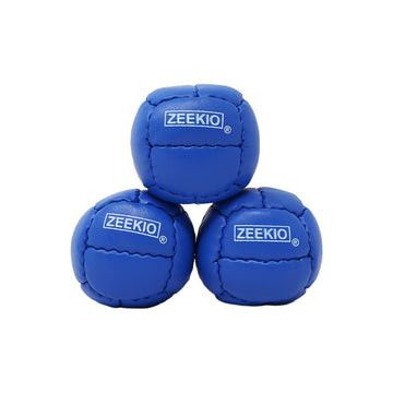 Zeekio Galaxy Juggling Balls - enhanced 12 Panel Genuine Leather Balls - 130g - 67mm - Pack of 3 (Blue)