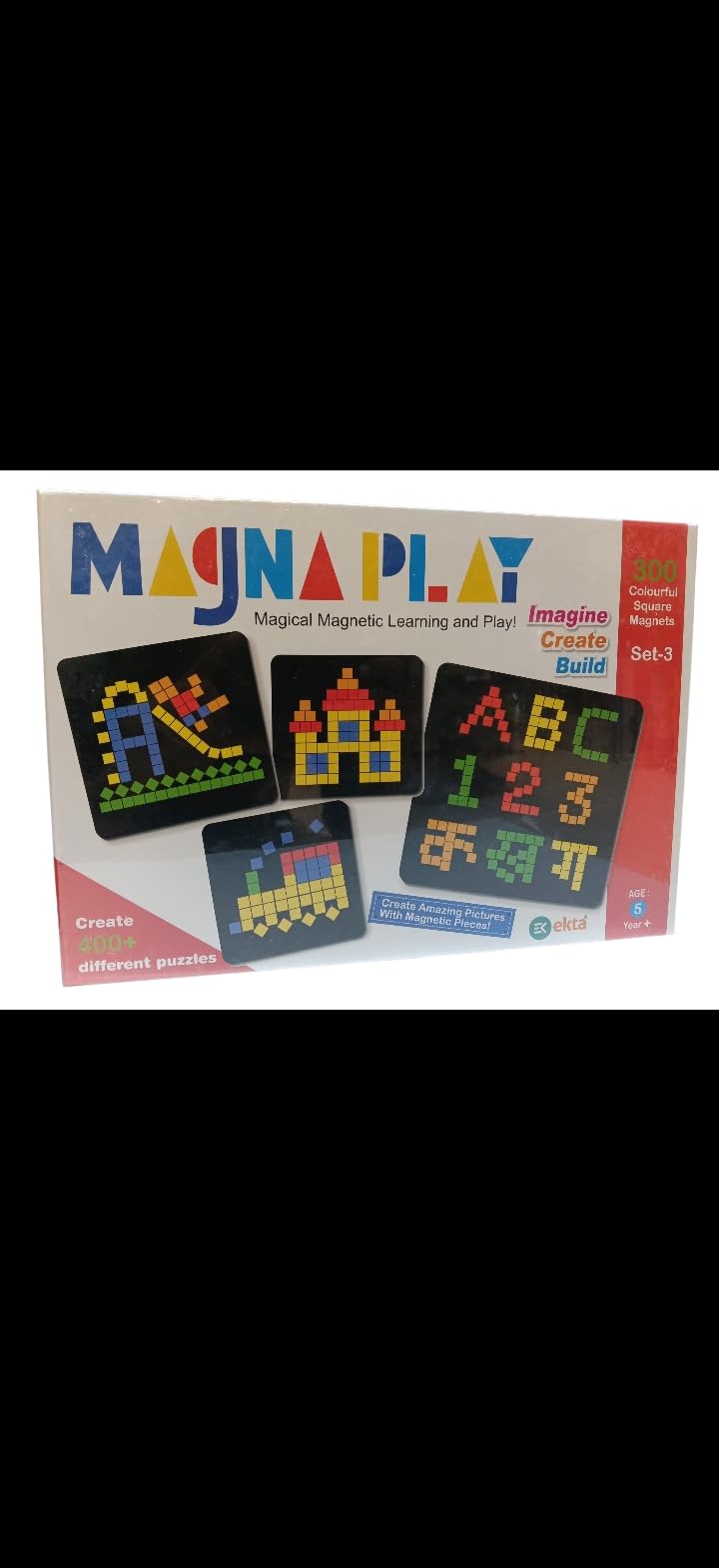 Upload Link To Future Magna Play Set3  Magical Magnetic Learning & Play, 300 Colourful Square Magnets, Create 400+ Puzzles, Ed