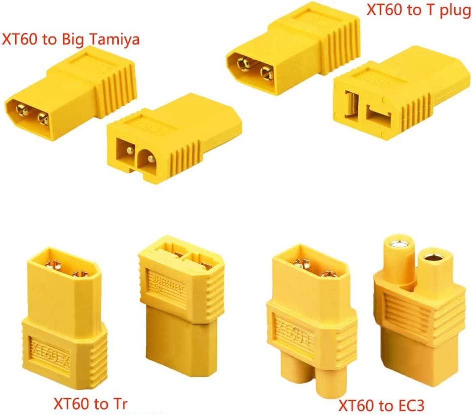 Amass XT60 Male to Connector Deans T/Tr / EC3 /Big Tamiya Plug Female Converter Adapter for RC Lipo Battery