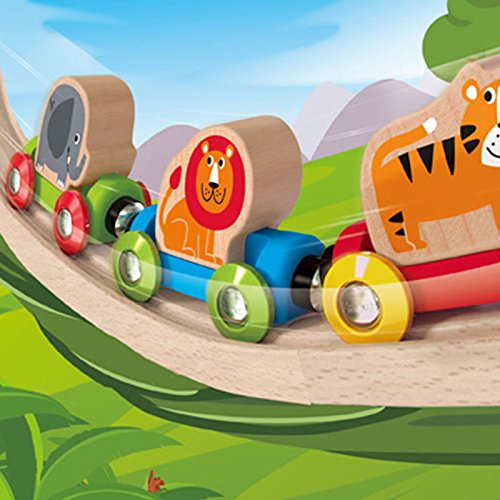 Award Winning Hape Railway Jungle Journey Train Set, L: 9.1, W: 1.3, H: 2 Inch
