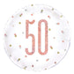 Glitz Rose Gold Number 50 Birthday Round Foil Balloon - (18) Pack of 1 - Perfect Decoration for Birthday Parties and Other Miles