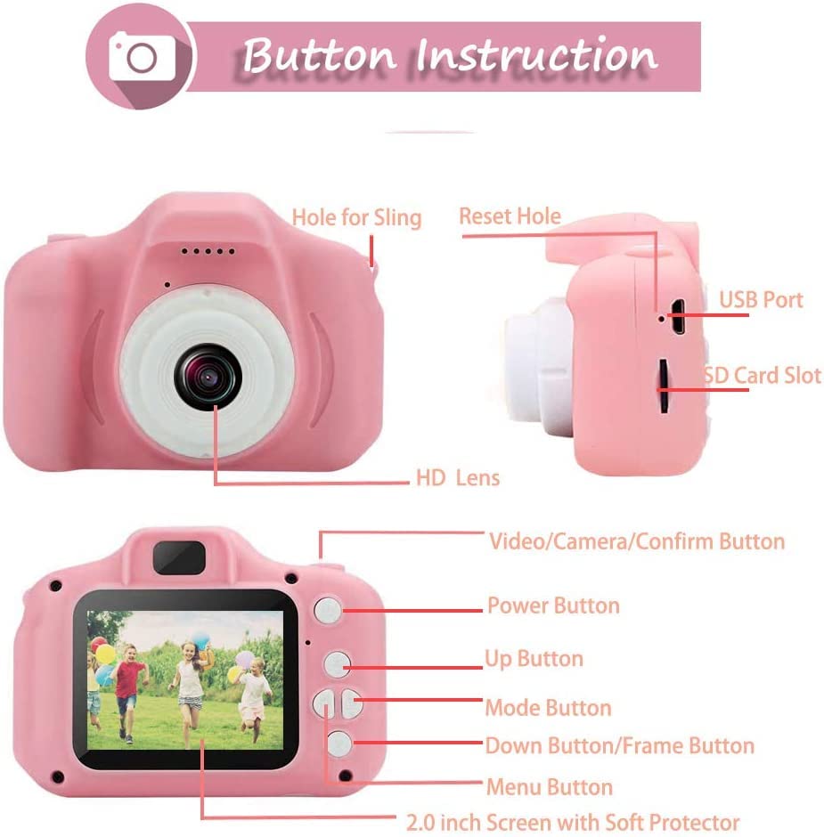 hyleton Kids Camera Christmas Birthday Gifts for Boys Girls Age 3-9, HD Video Cameras for Toddler, Toy for 3 4 5 6 7 8 Year Old