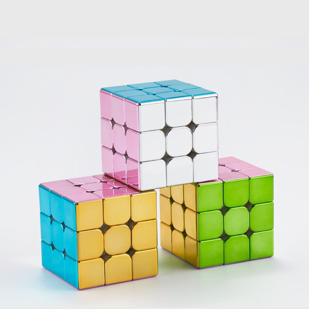 Hellocube Cyclone Boys 3X3 Speed Cube Macaron Magnetic Stickerless Reflective Mirror Reflective, Magic Cube 3X3X3 Puzzle Toys