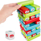 Wonuu Timber Tower Block Stacking Game Colored Cartoon Plastic Building Blocks Board Educational Toy Game