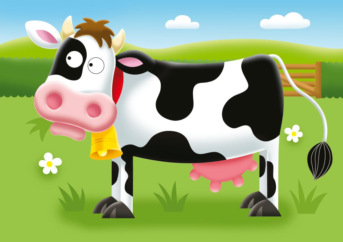 Ravensburger My First Puzzle - On The Farm Jigsaw Puzzle for Kids, 2-5 Pieces, Large, Cardboard, Multi Color, Model 7302