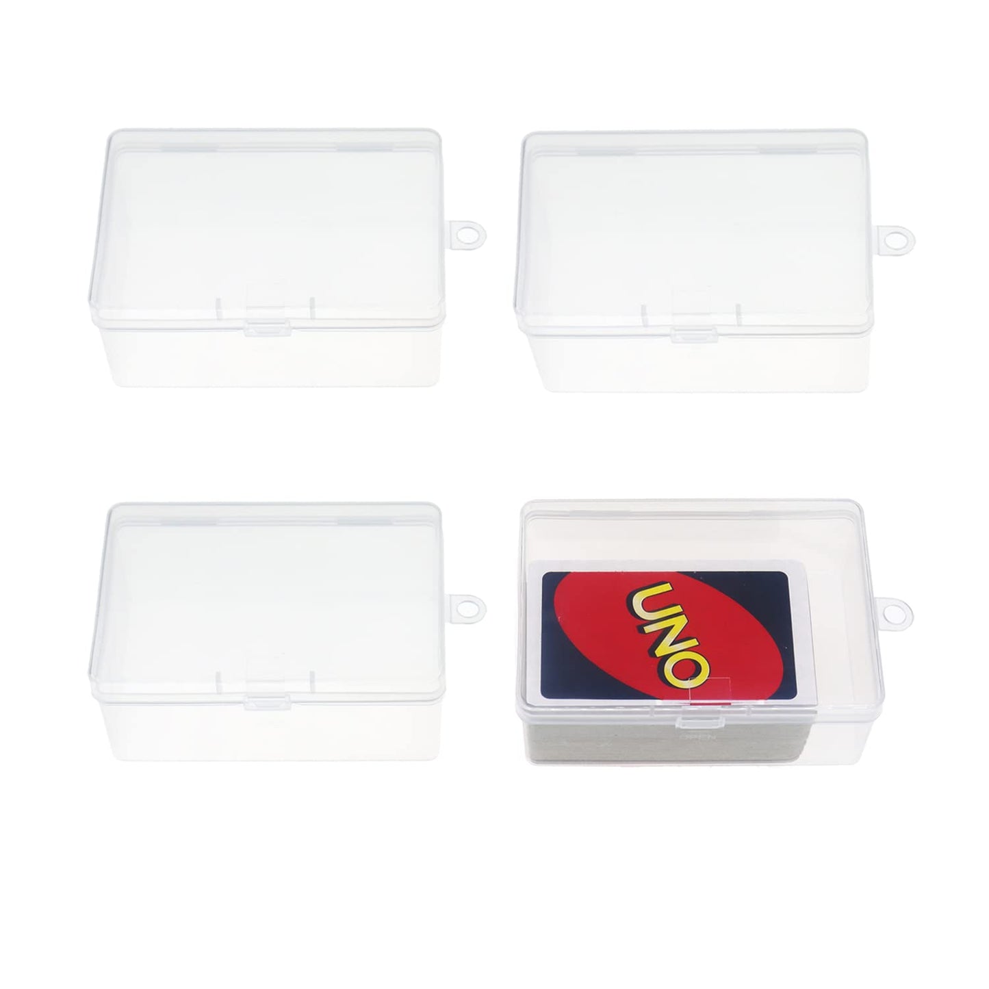 4Pcs Plastic Uno Card Case Box Holder Designed For 112Pcs Classic Mattel Uno Card Game, High Capacity Playing Card Case Box Storage (No Cards)