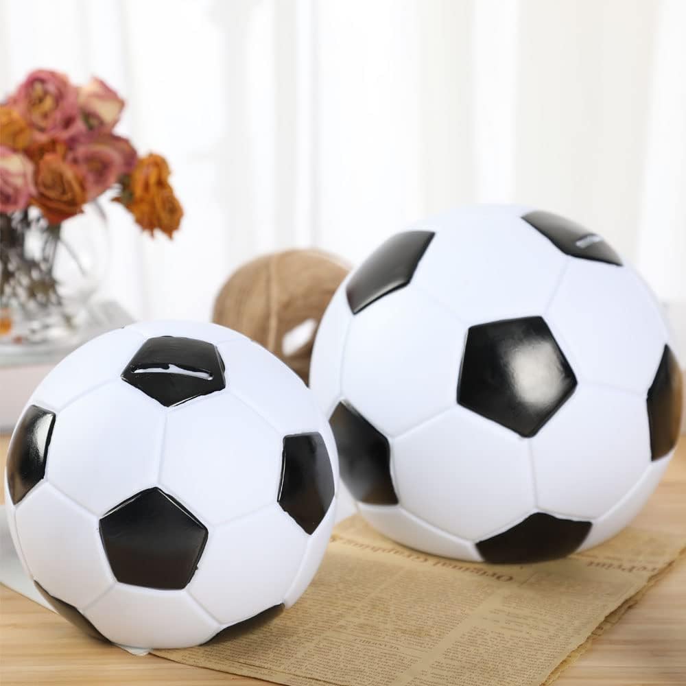 H&W Soccer Piggy Bank For Grils Boys, Shatterproof Football Sports Themed Coin Bank, Small Size, 2022 World Cup Soccer Gift For Kids(S Size)