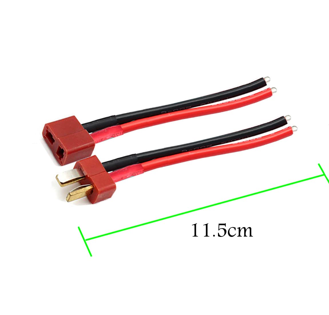 ZHOFONET Deans T Plug Connector,RC Battery Connector,Deans Female and Male Connector with 14AWG Silicon Wire for RC Airplane Qua