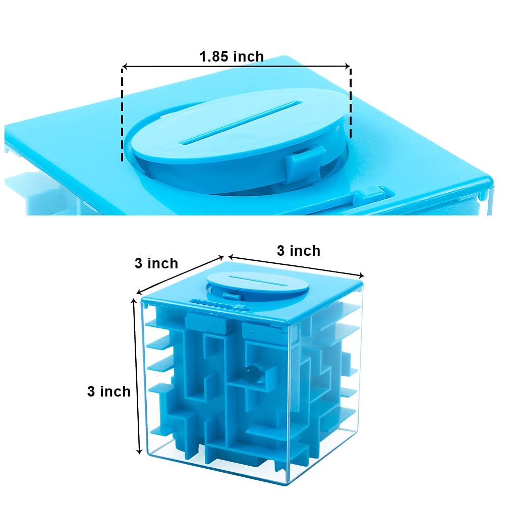 ThinkMax Money Maze Puzzle Box - 2 Pack Acrylic Gift Box for Kids & Adults, Fun Money Holder Puzzle