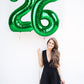 40 Inch Dark Green Number 2 Balloon, Two Balloon Number 2Nd 12 21St Birthday 2025 Party Decorations For Celebration Graduations
